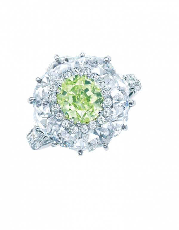 Tiffany 1.75克拉黃綠色鑽石戒指