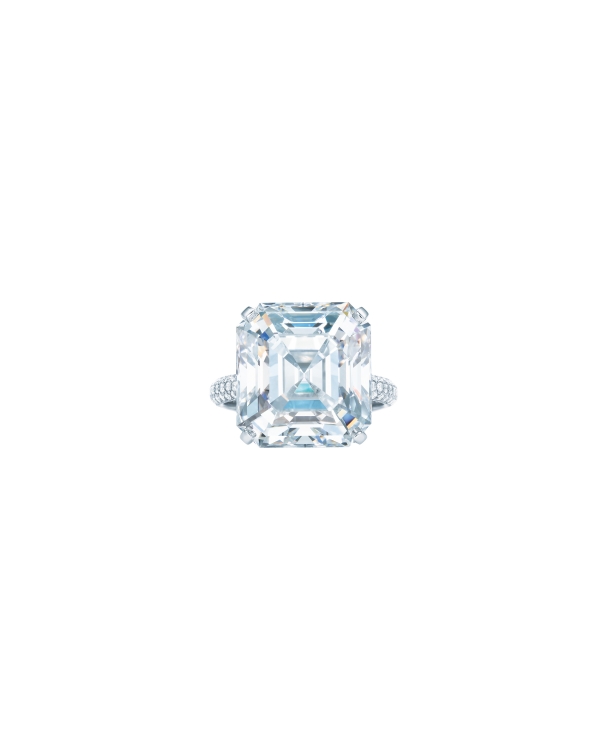 Tiffany 14.41克拉祖母綠切割鑽石戒指