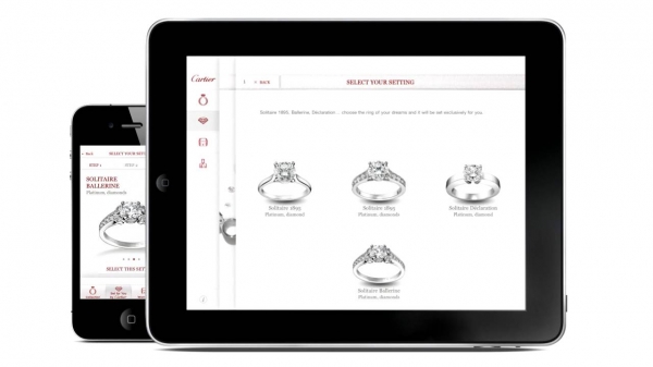 Cartier的Bridal app可以依照預算、克拉、顏色、淨度等,讓妳選擇最適合自己的戒指。