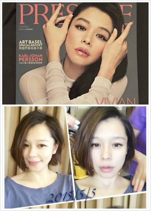 短髮的VIVIAN根本是逆齡少女,臉部線條也顯得更柔和。