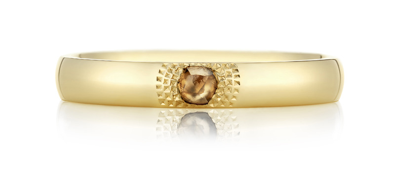 De Beers Talisman You & Me 黃K金戒環 (3mm)。