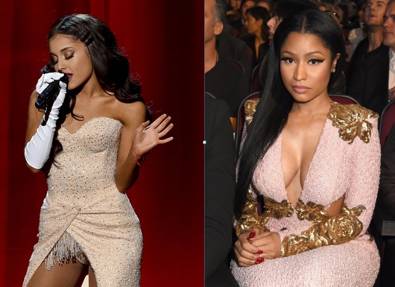 左為雅瑞安娜格蘭德Ariana Grande,右為妮琪米娜NickiMinaj