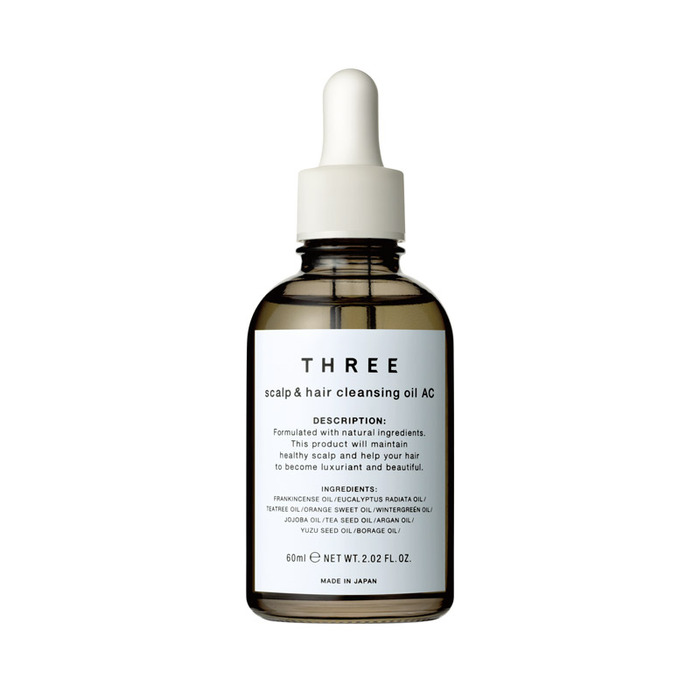THREE 舒活頭皮淨化晶油,60ml,1,400元。