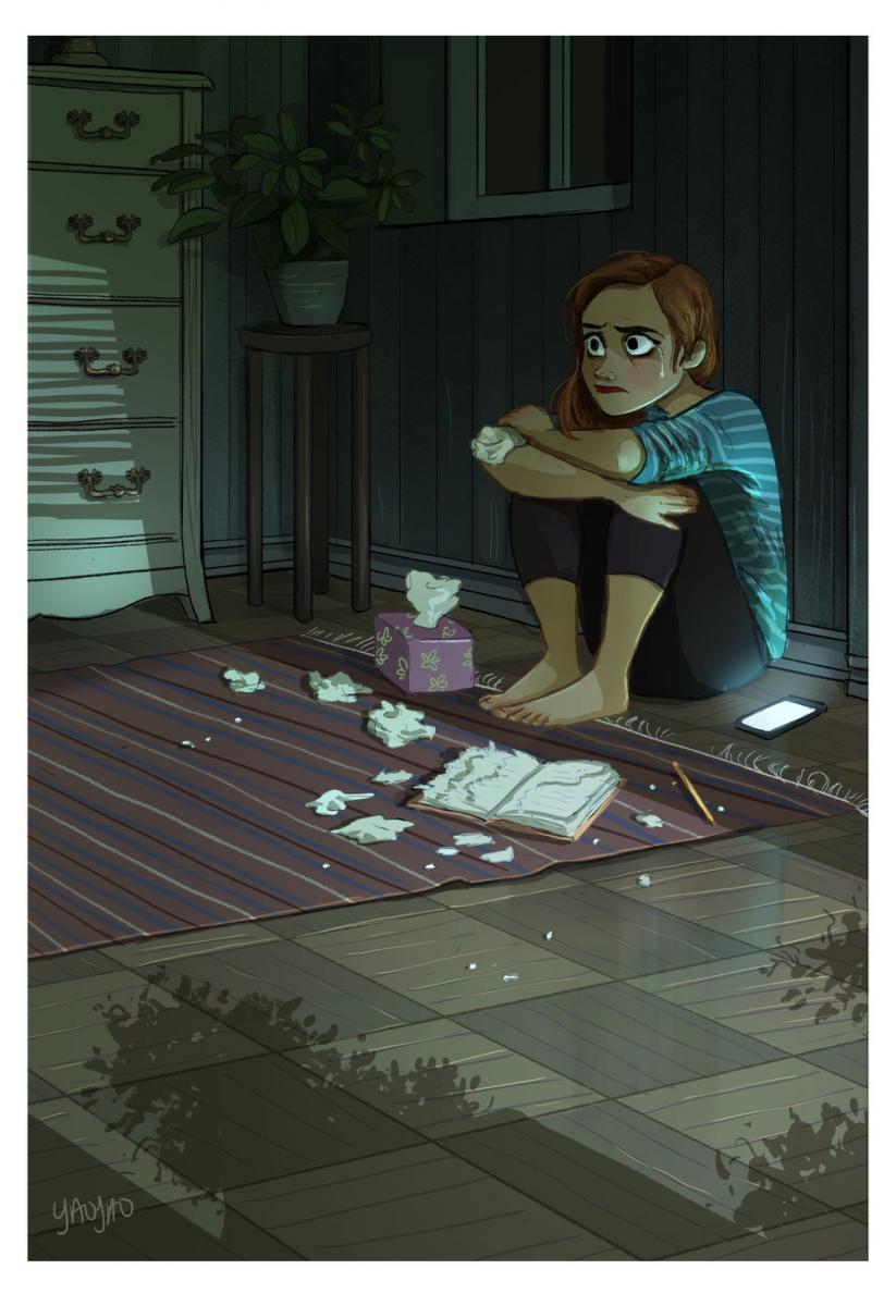 恋情总有结束的一天,五张简单的易懂的插画,却画出所有分手女孩后的人